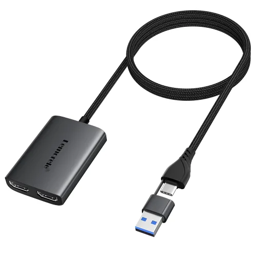 Lemorele USB C/USB3.0 듀얼 HDMI 허브 1080P 60Hz 듀얼 모니터 확장, 1개, HD10