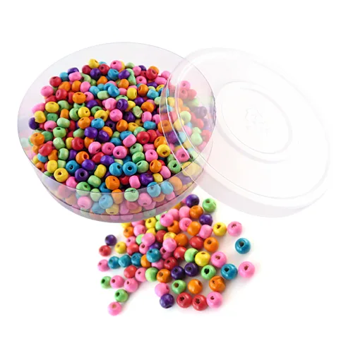 attizone 나무비즈 나무구슬 비즈공예 팔찌 목걸이 만들기 - 통포장, T24. 원형(미니) - 5mm (통포장), 1개