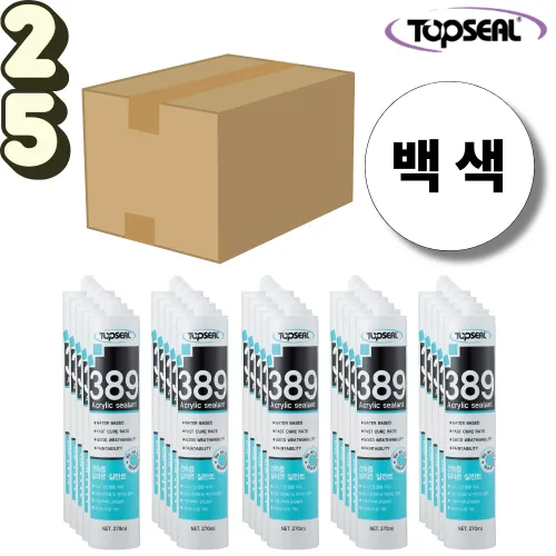 탑씰 389 도배용 수성 아크릴 백색 실리콘 실란트 270ml 노즐포함, 25개