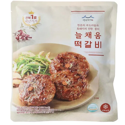 전주 백년가게 늘채움 육즙팡 불향 6시간 숙성 수제 떡갈비 1팩