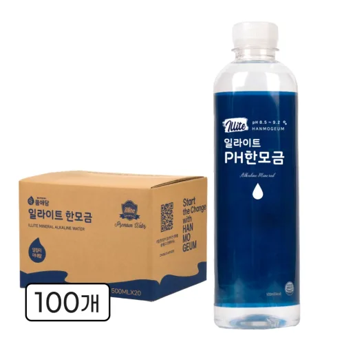 일라이트 PH한모금 10배 알칼리수 규소수 미네랄워터, 500ml, 100개