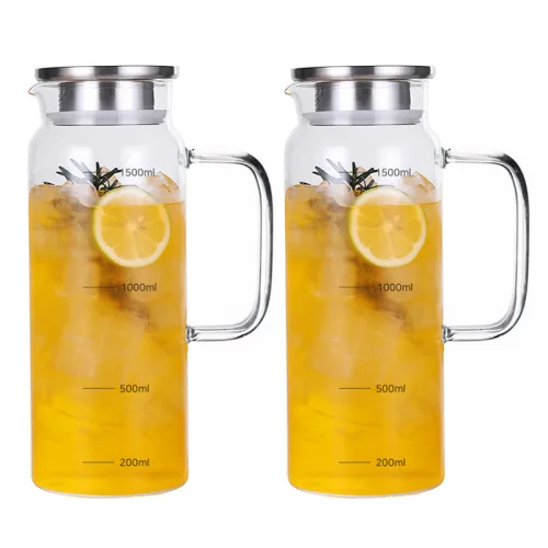 로체스터 스테인리스 내열유리 물병, 혼합색상, 1.5L, 2개