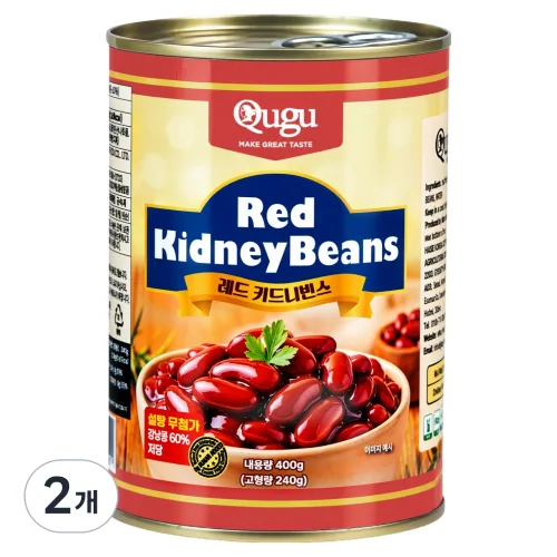 큐구 설탕 무첨가 저당 레드키드니빈스, 400g, 2개