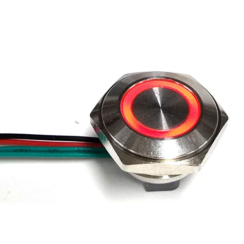 22mm LED 원형 방수 크롬 스위치 자동차 푸쉬 MGS-14 레드, 1개