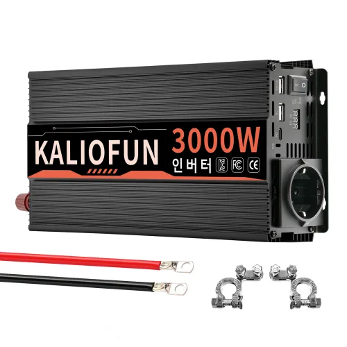 KALIOFUN 인버터 KC 인증 차량용 전력 변환기 220V 60HZ USB-C 포트, 1개