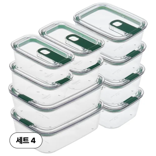 리브비 국내생산 모듈러 BPA FREE 신소재 에코젠 반찬통 밀폐용기, 1세트, 400 4개 + 650 4개 + 900 2개
