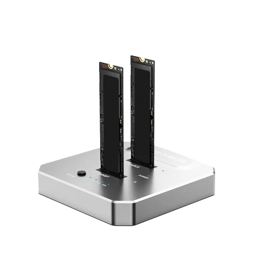 아카시스 M.2 NVMe SSD 20Gbps 도킹 스테이션 2슬롯 SSD 외장 하드 드라이브 독 리더기, 1개, EC-6605Pro