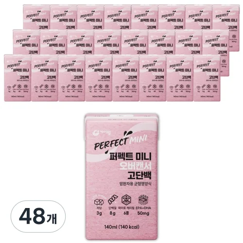 케어웰 퍼펙트 미니 오버캔서 고단백 암환자 영양식, 140ml, 48개