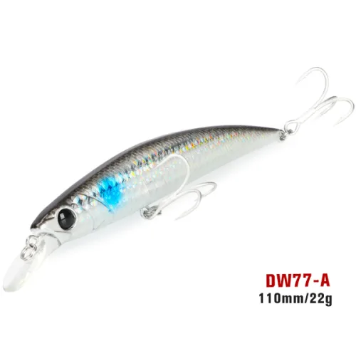 TSURINOYA 110S 롱 캐스팅 싱킹 미노우 바닷물 낚시 미끼 DW77 110mm 22g 대형 송어 파이크 리버 레이크 하드 미끼 저크베이트