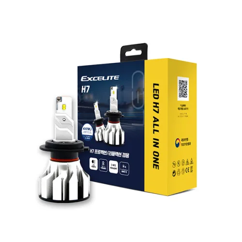 엑셀라이트 합법튜닝인증 전조등 LED 블루라벨 H7 프로젝션 클리어타입, H7, 1개