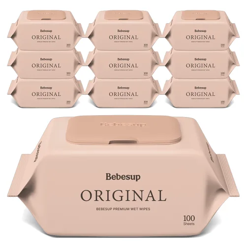 베베숲 오리지널 유아물티슈 캡형, 50g, 100매, 10개