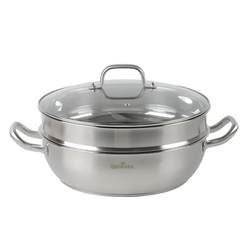 퀸센스 올스텐 인덕션 2단 찜기, 24cm, 1세트