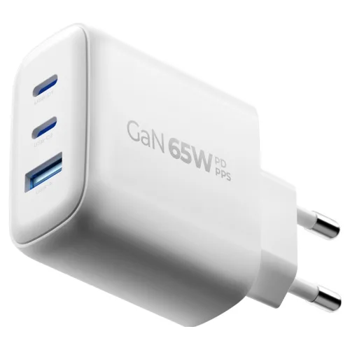 뉴클 GaN 65W PPS 초고속 충전기 3포트, 화이트, 1개