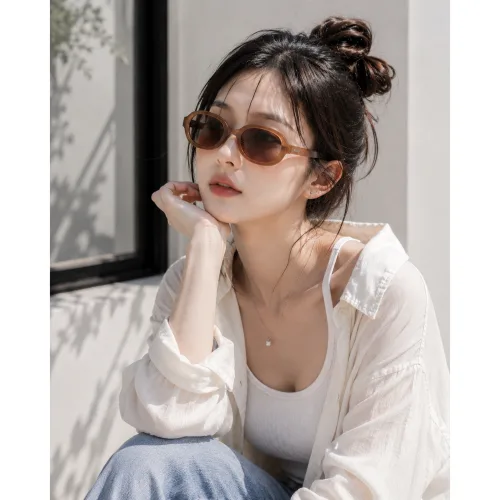 긱시크 오벌형 패션 뿔테 여자 남자 선글라스 틴트 자외선 차단