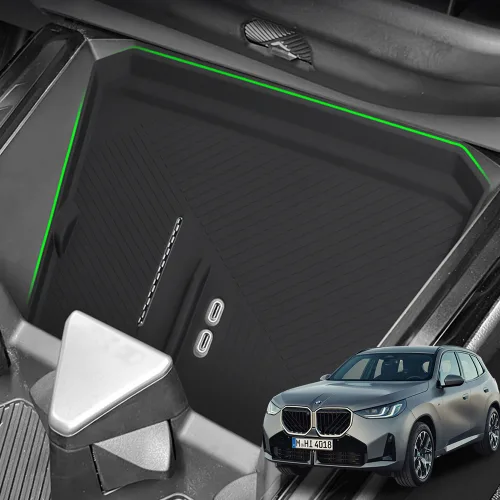윙가디움 BMW X3 G45 무선충전패드 커버 논슬립 친환경 실리콘 몰딩 방수재질, 블랙, 기타