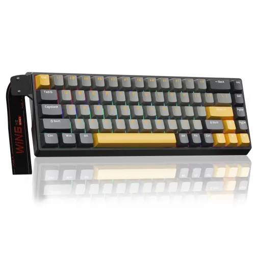 AULA WIN 68HE 시리즈 마그네틱 축 게이밍 키보드 유선, RGB Wired, WIN 68HE MAX dark+light+yellow, 라이트닝 자석축