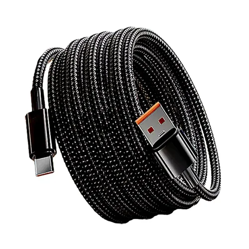 INFOPRISM / C타입 고속충전 데이터 전송 USB케이블 롱케이블 긴케이블 충전선 3m 5m, 1개, 블랙, 5m