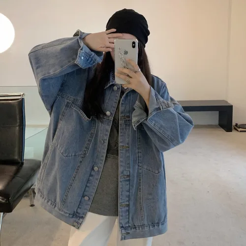 COSYEVNO  여성 자켓 빈티지 루즈핏 심플 데님 코트 LFHwt-5