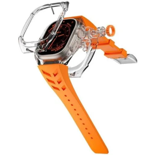 Apple Watch용 울트라 49mm 투명 케이스 실리콘 밴드 스트랩 클리어 커버 스포츠 남성 모드 키트 Iwatch Ultra2 2 액세서리용