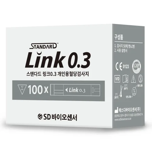 SD바이오센서 정품 링크0.3 개인용 혈당검사지, 100매, 1개