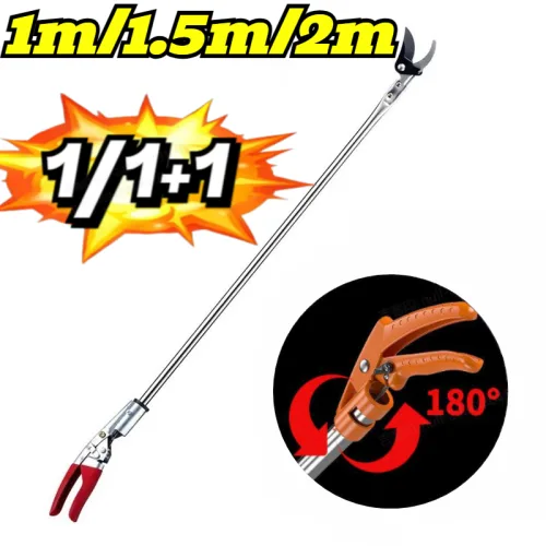 손쉽게 전정! 다기능 스텐 고지가위 -5 항공급 고탄소강 칼날 3단 텔레스코픽 나무가지치기 전용가위