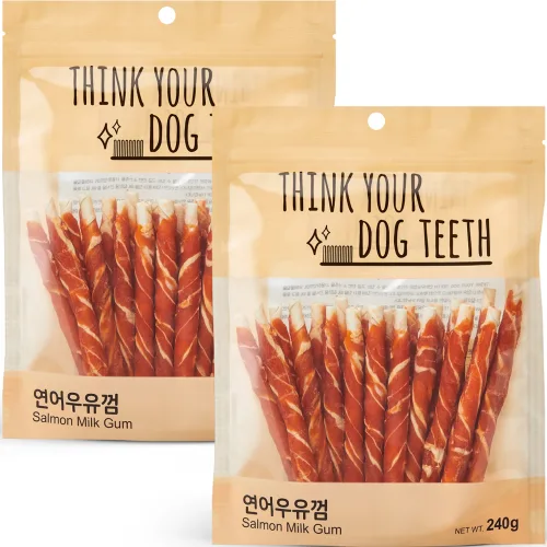 띵크유어도그티 강아지 딩고껌 스틱형 20P, 연어, 240g, 2개