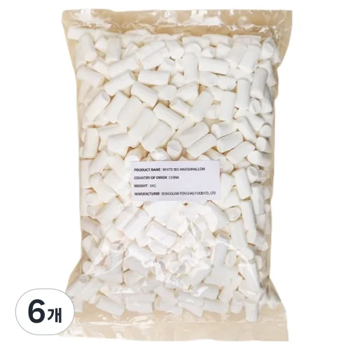 아트위드미 화이트 빅 마쉬멜로우 3 x 1.5 cm, 1kg, 6개