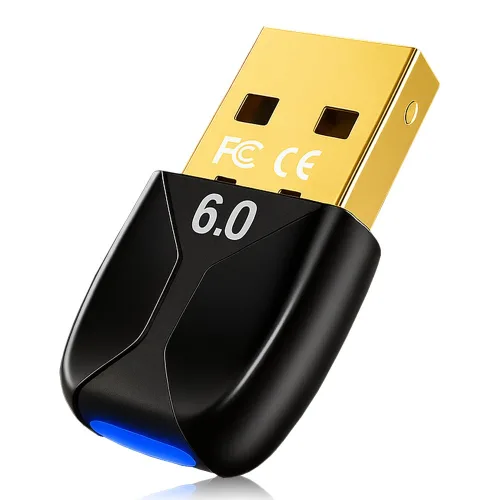 블루투스 동글 6.0 USB 무선 어댑터 PC용 고속 안정연결, 1개, 블랙, PTG-BT60A