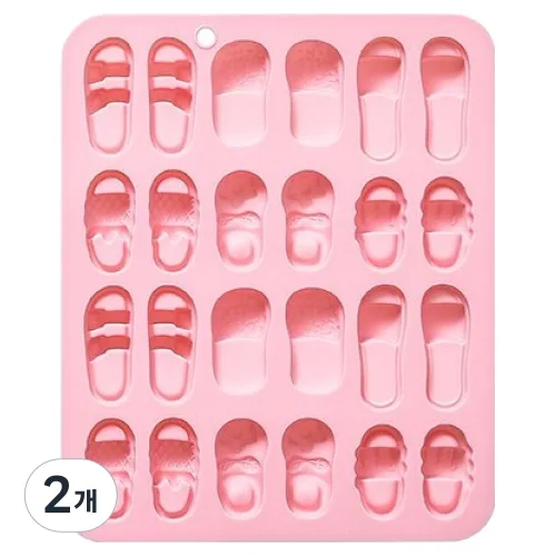 이홈베이킹 귀여운 슬리퍼 실리콘몰드 6종, 랜덤발송, 2개