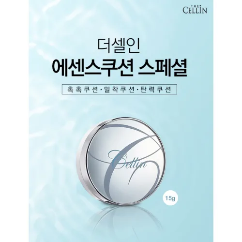 (단품)더셀인  수분 촉촉 밀착 탄력 산뜻 화사 자연 커버 에센스쿠션