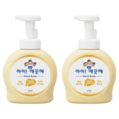 아이깨끗해 항균 폼 핸드솝 순 보송보송 파우더향, 490ml, 2개
