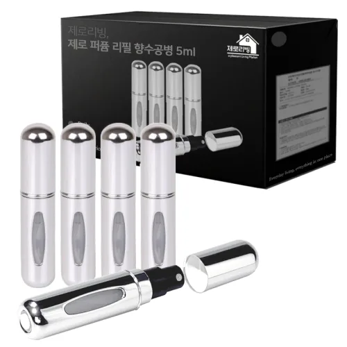 제로 퍼퓸 리필 향수공병 5ml, Mirror  silver, 5개