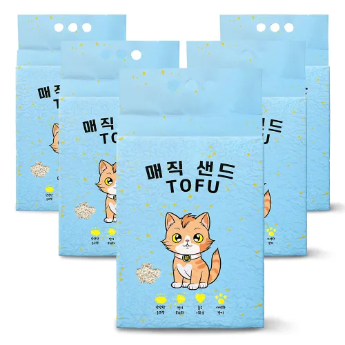 메디펫 응고형 매직 고양이 두부모래 가는입자, 10L, 5개, 라벤더향