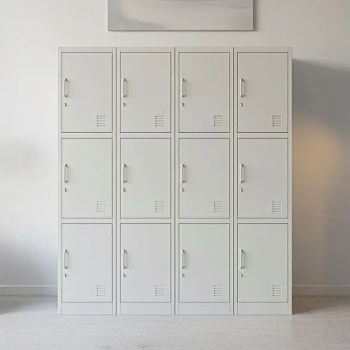 LOCKER LAB 락카랩 철제 락커 철제 캐비넷 사물함 락커룸 락카장, 화이트, 3단