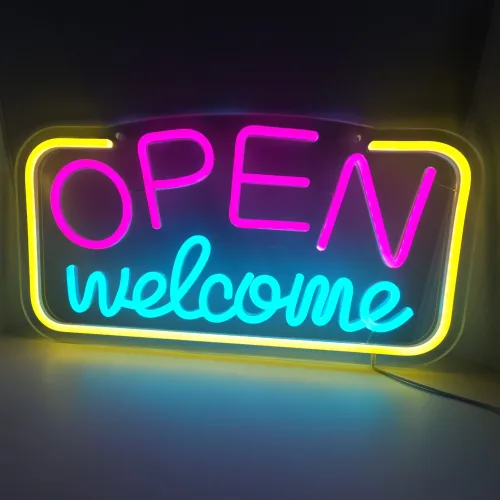 노을홈 OPEN 네온사인 24시 영업중 광고 간판 대형 밝기조절 오픈 개업간판 LED, 단일상품