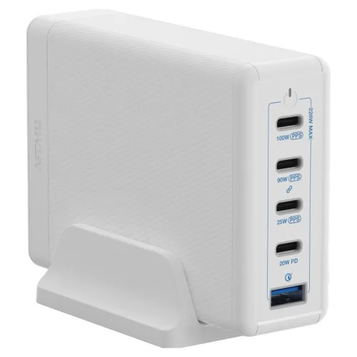 아트뮤 USB PD 228W PPS GaN 접지 멀티 초고속 충전기 GE510, 화이트, 1개