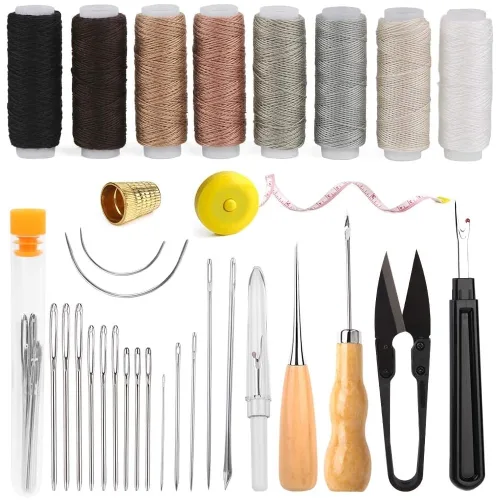 가죽 바느질 도구 32종, 가죽공예용 바늘 도구 세트 가죽공예재료 DIY 바늘 실 셋트 도구, 1개, B세트