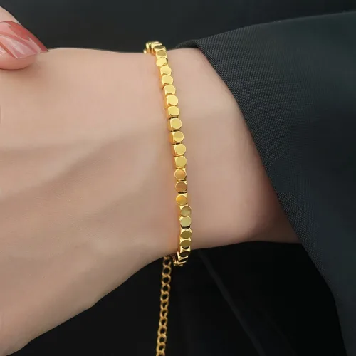 Youmi 여성 18K 도금 세련된 디자인 팔찌 데일리 착용 LK04