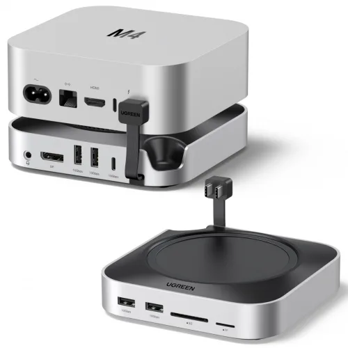 UGREEN 유그린 맥미니 M4/M4 PRO용 10in2 도킹스테이션 USB-C타입 멀티허브|2년 무상보증|DP출력 4K240Hz|10Gbps|M.2 NVMe SSD 호환| 8TB, 1개, 스페이스 그레이