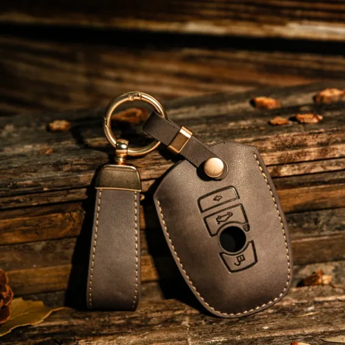 스마트 레트로 자동차 키 케이스 키홀더 (bmw x5 x3 520d 호환), A타입, 그레이