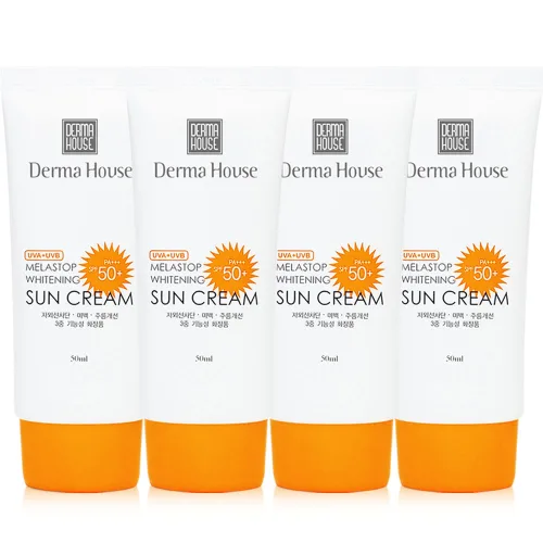 멜라스톱 화이트닝 썬크림 50ml x 4개 / 미백 주름개선 자외선차단 3중기능성 SPF50+PA+++, 50ml, 4개