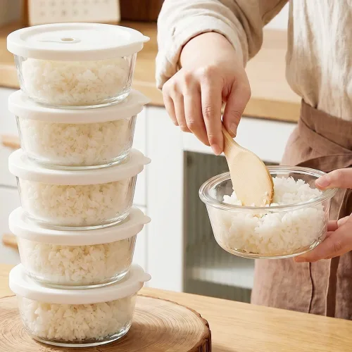 에너딕 내열유리 전자레인지 냉동 밥용기, 400ml, 5개