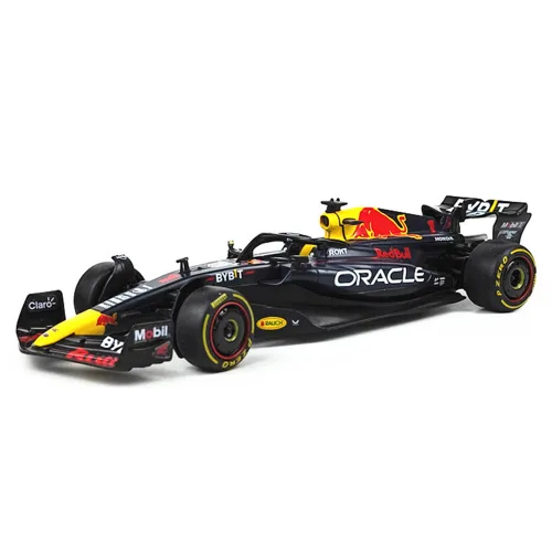 마이카 다이캐스트 합금 1:24 레드불 레이싱 RB19 모델 F1 포뮬러 자동차 모형 전시 피규어, 블랙옐로우, 1개