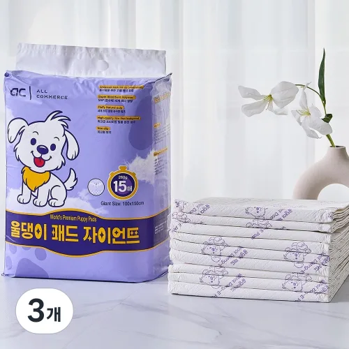 울댕이패드 순간흡수 프리미엄 배변패드 초특대형 일반형 모음, 3개, 15개입