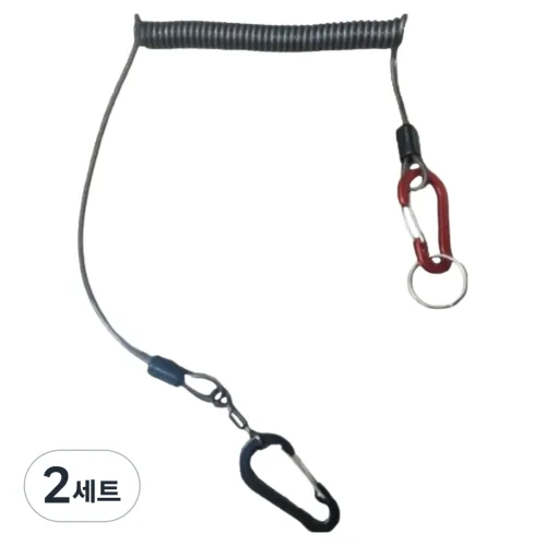 INVEN* 인벤 고급 다용도 낙하 분실 방지 스크랩 @안전2중포장@안전고리 스프링줄 카라비너 작업장비 공구, 2세트