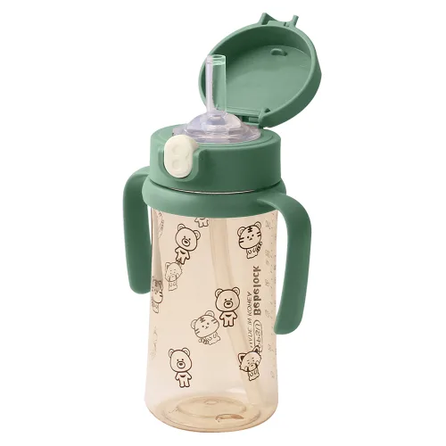 베베락 아이와 PPSU 원터치 빨대컵, 270ml, 1개, 딥그린