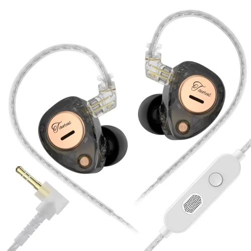 Keephifi KZ Taurus 유선 HIFI 게이밍 이어폰 IEM 인이어 이어폰, 검은색