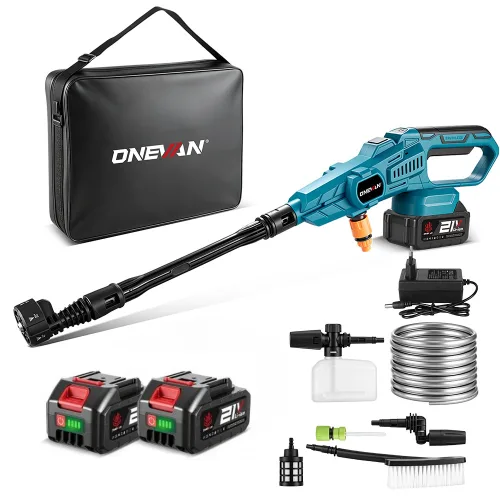 3500W 라이트 무선 고압세척기 200Bar 초강력 무선 고압 물 분사기 워터건 6.5L/min 고압 세차건 초강력 6-IN-1 고압분사기 브러시리스 모터 쏘고쏘고 고압세척기, 1세트