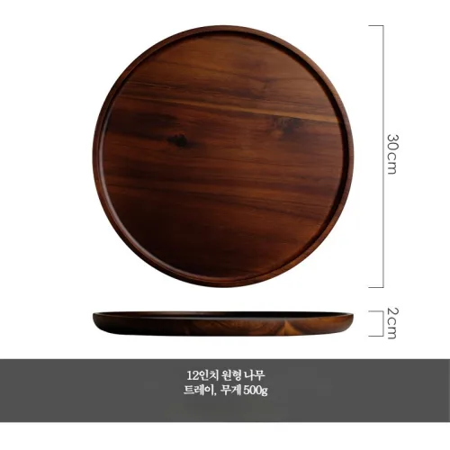 일본풍 원목 라탄 수납트레이 촬영소품 화장품용 정리용품 감성 원형 디저트 수납 간식 접시