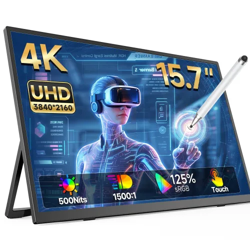 에비크 4K UHD 포터블 모니터 DEX HDR 휴대용 모니터, 블랙-터치, 39.88cm